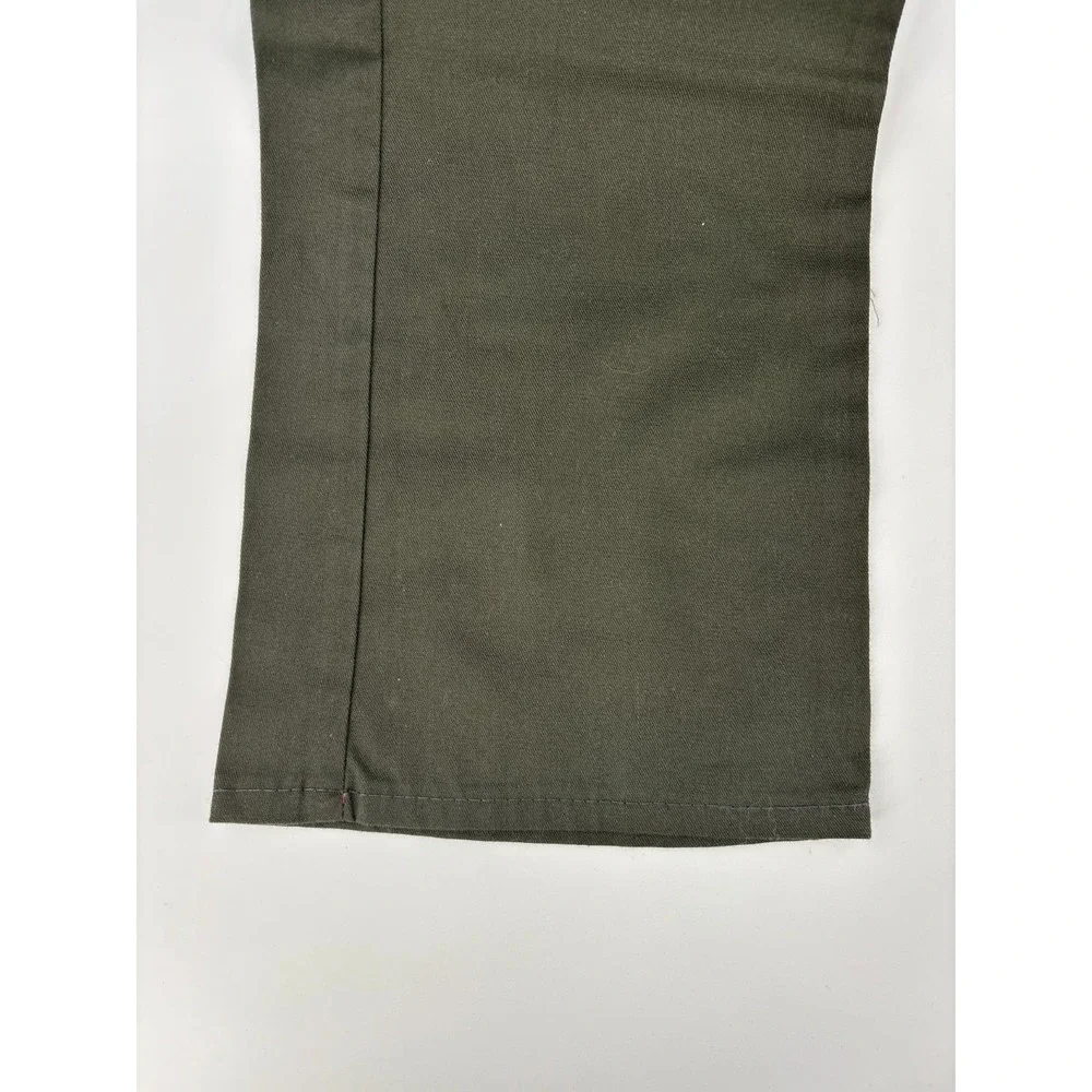 Ely Cattleman Carpenter Pants Mens 27x34 Dark Olive Twill Orange Stitching